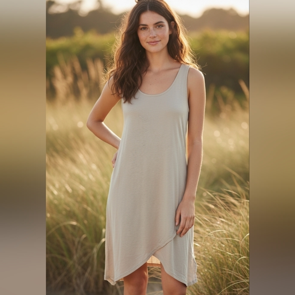 The Earth Collection linen & cotton blend dress